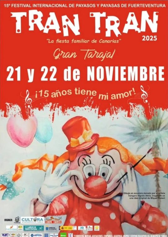 Cartel del Festival Internacional de Payasos y Payasas Tran Tran en Gran Tarajal